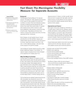 The Morningstar Flexibility MeasureSM for Separate Accounts