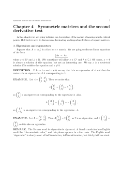 Chapter 4 Symmetric matrices and the second derivative test