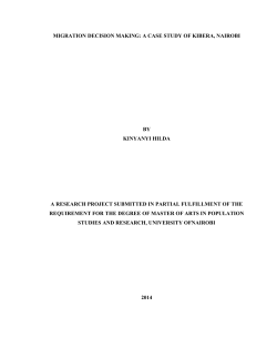 MIGRATION DECISION MAKING: A CASE STUDY OF KIBERA