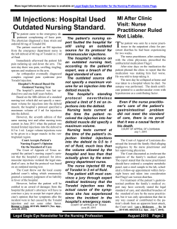 IM Injections - Legal Eagle Eye Newsletter