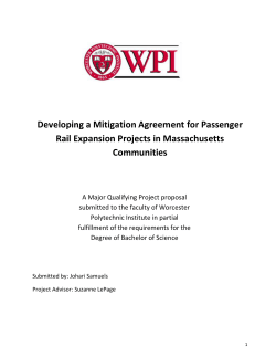 Developing a Mitigation Agreement for Passenger Rail Expansion