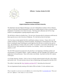 2010 - 2011 - Department of Geography | Virginia Tech