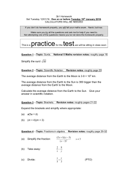 Simplify the surd 32 The average distance from the Earth to the
