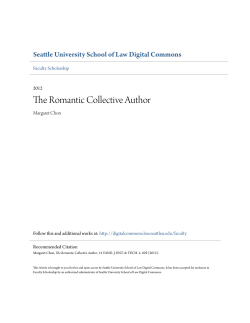 The Romantic Collective Author - Seattle University School of Law