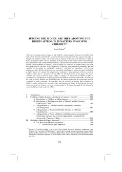 Tobin, John --- "Judging the Judges: Are They Adopting the Rights