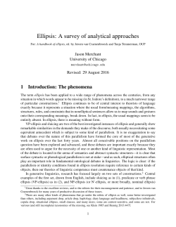 Ellipsis: A survey of analytical approaches