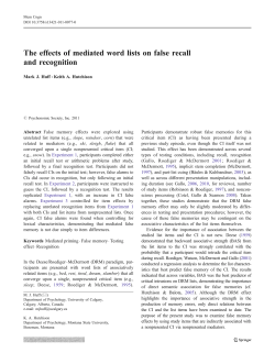 The effects of mediated word lists on false recall and recognition
