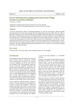Factors Affecting Intercropping and Conservation Tillage Practices in