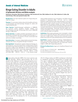 Binge-Eating Disorder in Adults: A Systematic Review and