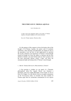 THE ETHICS OF ST. THOMAS AQUINAS