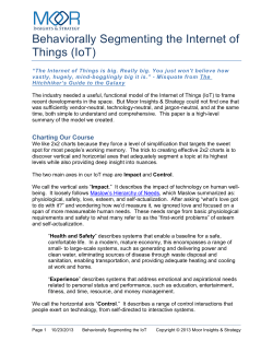 Behaviorally Segmenting the Internet of Things (IoT)