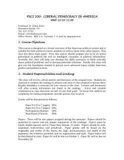 psci 200: liberal democracy in america