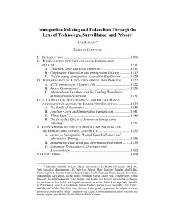 Immigration Policing and Federalism Through the Lens of