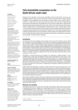 Tufa stromatolite ecosystems on the South African south coast