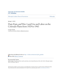 Dust, Rain, and War: Land Use and Labor on the Colorado Plains