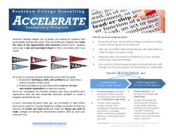 ACCELERATE - Bradshaw College Consulting