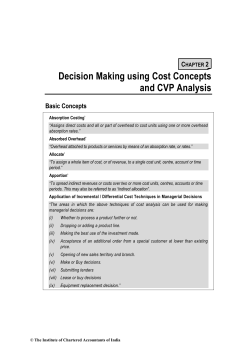 Decision Making using Cost Concepts and CVP Analysis
