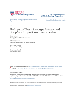 The Impact of Blatant Stereotype Activation and Group Sex