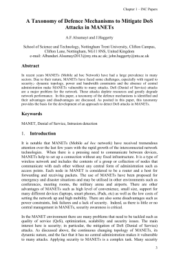 A Taxonomy of Defence Mechanisms to Mitigate DoS Attacks in