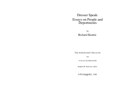 Dresser Speak: Essays on People and Deportments