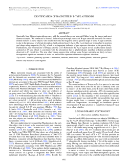 Magnetite in B-Type Asteroids