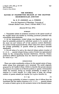 The Binomial nature of transmitter release at the crayfish