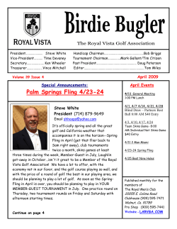 Palm Springs Fling 4/23-24 - Royal Vista Golf Association