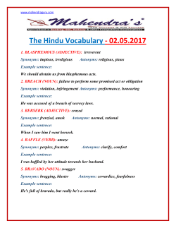 The Hindu Vocabulary - 02.05.2017