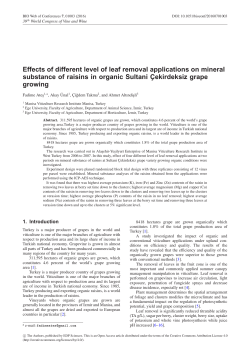Effects of different level of leaf removal applications on mineral