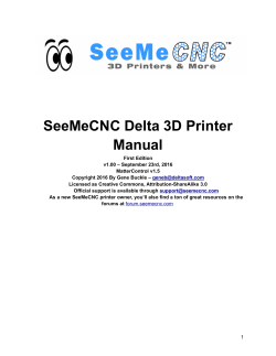 SeeMeCNC Delta 3D Printer Manual