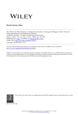 The Effect of Plant Density on Departure