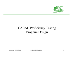 CAEAL Proficiency Testing Program Design