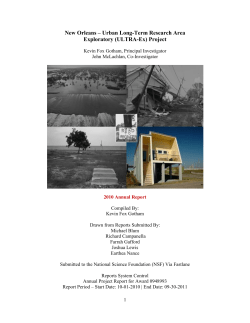 New Orleans &ndash; Urban Long-Term Research Area Exploratory