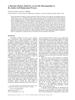 A Bayesian Mixture Model for Across-Site Heterogeneities in