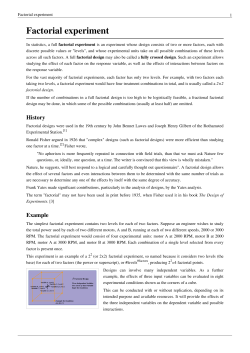 Factorial experiment