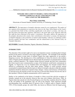 NOMADIC EDUCATION IN NIGERIA