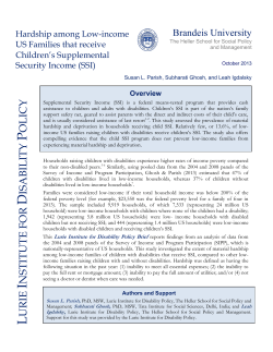 Hardship among Low-Income US Families that receive Children`s