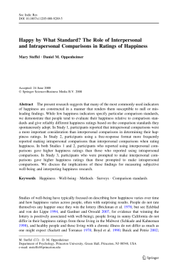 Happy by What Standard? The Role of Interpersonal and