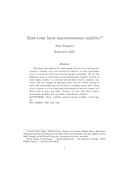 Does trust favor macroeconomic stability?