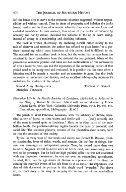 Plantation Life in the Florida Parishes of Louisiana, 1836