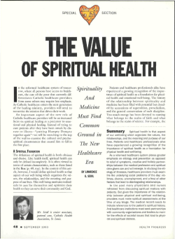 of spiritual health - Catholic Health Association