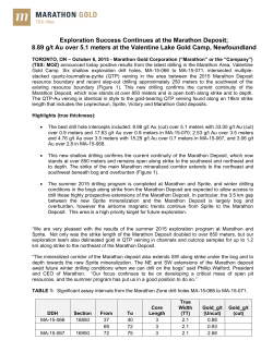 Exploration Success Continues at the Marathon