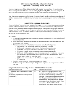 10th Grade LA Independent Reading 2017