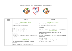 Calculation Policy UKS2 - Preston Candover Primary School