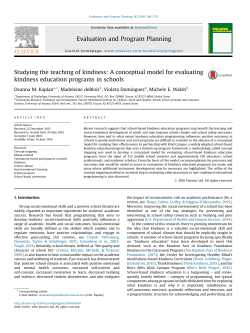 Studying the teaching of kindness: A conceptual model