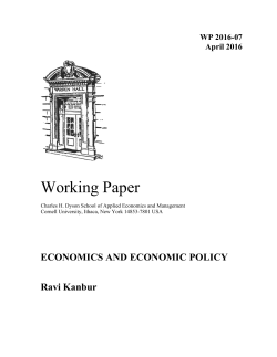 Economics and Economic Policy