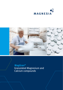 MagGran&reg; Granulated Magnesium and Calcium compounds