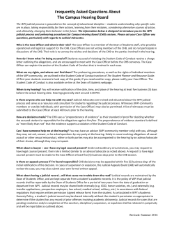 Frequently Asked Questions About The Campus Hearing Board