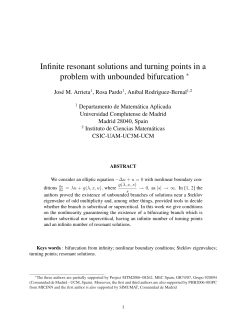 Infinite resonant solutions and turning points in a problem