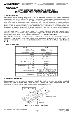SHEAR ALIGNING MAGNALOCK MODEL SAM INSTALLATION